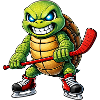 Süße Schildkröte Eishockeyspieler Cartoon Hockey