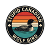 Funny Canadian Loon Wolf Bird Retro Sunset