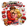 Valentine's Day Love Couple Hug Design