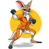 Bunny in a suit karate action