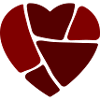 Mosaic Heart: Fractured Red Glass