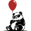 Panda figo con palloncino | Motivo divertente per la festa