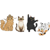 Four playful cats