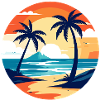 Sunset Palm Beach Island Beach Motif