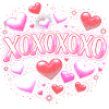 XOXOXO Hearts Neon Sparkle