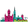 Aberdeen City Skyline Marischal College Art
