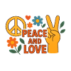 Paix et Amour Floral Rétro