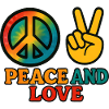 Peace and Love Tie Dye Symbol