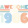 Awesome Since 1986 Retro Stripes