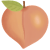 Peach with Leaf
