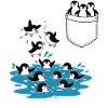 Penguin Jump Into The Water Pocket Design