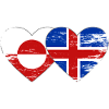 Greenland Iceland flag heart used