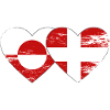 Cœur du drapeau du Groenland-Danemark utilisé