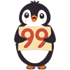 Cute Penguin Holding a Number Sign
