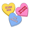 Pastel Hearts Love Message Trio