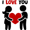Jeg elsker dig - Par i forelsket hjerte