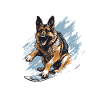 German Shepherd Dog Snowboard