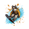 Husky Dog Snowboard