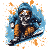 Bulldog Dog Snowboard