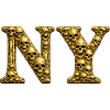 Golden Skull NY Letters