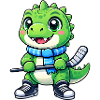 Süßer T-Rex Eishockeyspieler Dinosaurier Cartoon