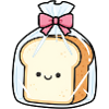 Bagged Kawaii Bread with Pink Bow