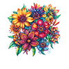 Colourful fireworks of flowers