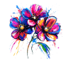 Buntes Blumenmotiv Farbexplosion