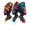 Triple African Head Wrap Icons