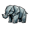 Origami Elephant Metallic