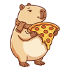 Pizza Capybara with melty cheese