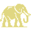 Pixel Elephant Yellow Retro