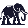 Éléphant Pixel Art Bleu foncé
