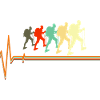 Retro Hiking Heartbeat Pulse Silhouette