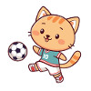 Kawaii Soccer Player Cat