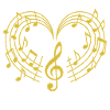 NEW -- Love In Every Note – Golden Musical Heart. 