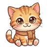 Cozy Orange Kitten in Scarf