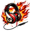 Flame Headphone Skull Design