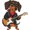 RockerDachshund with EGitarre