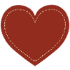 Stitched Brown Heart Emblem