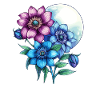 Moonlight flowers in the night garden