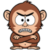 Angry monkey with crossed arms
