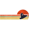 Retro Sunset Snowboard