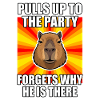 Capybara-Party-Meme – Sozial unbeholfen