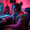 Cyber Neon Producer in the Studio