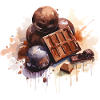 Art aquarelle au chocolat