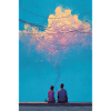 Sky Wires and Two Figures