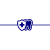 Zahn Schutzschild Linie Blau