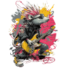 Punk Rat with Guitar – Rock Art