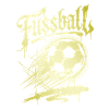 Fußball Schriftzug Dynamischer Ball Gold
